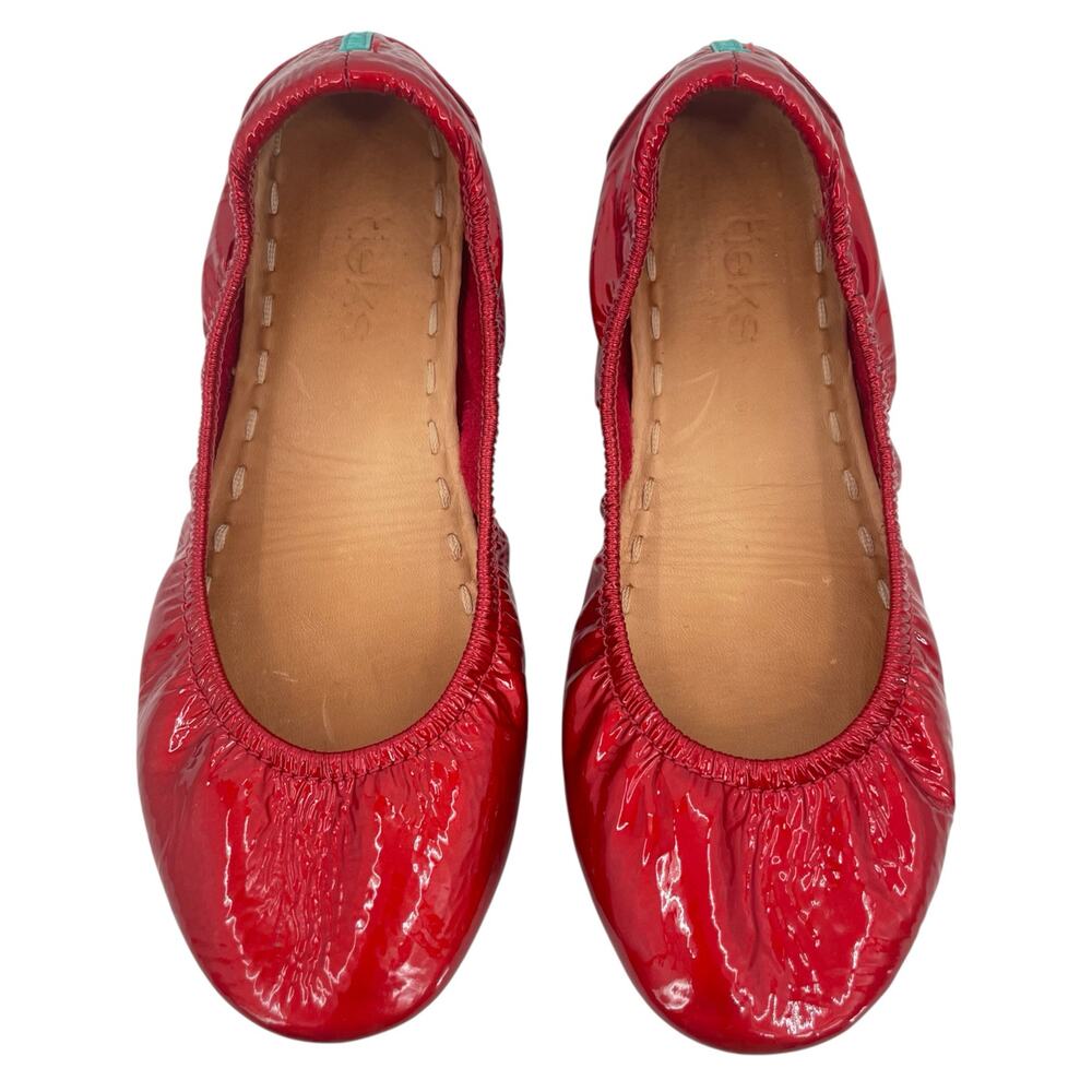 Tieks Red Diamond Patent Leather Ballet Flats Classic Shiny Dorothy Shoes Size 6